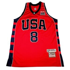 Mitchell & Ness Carmelo Anthony 2004 USA Olympic Dream Team Jersey Red Mens 52